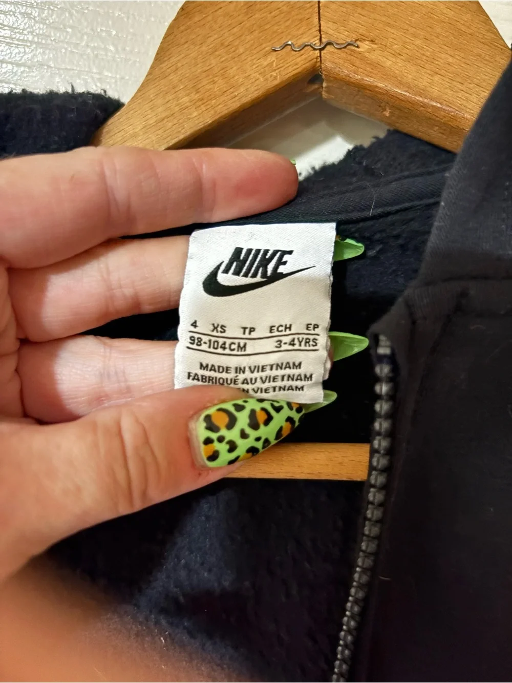 Nike Kids Black Zip-Up Hoodie